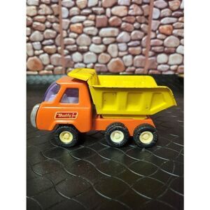 Buddy L Small Dump Truck - Orange & Yellow  Made in Japan #B13